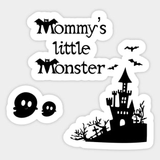 Mommy’s little monster, funny Halloween, ghost clipart, cute Halloween mask, Halloween ghosts Sticker